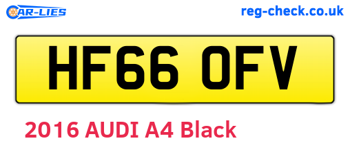 HF66OFV are the vehicle registration plates.