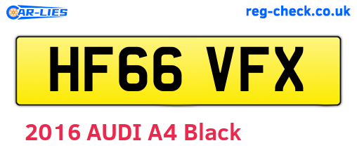 HF66VFX are the vehicle registration plates.