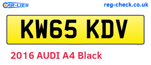 KW65KDV are the vehicle registration plates.