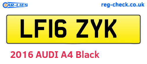LF16ZYK are the vehicle registration plates.
