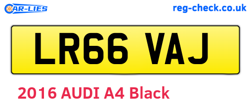 LR66VAJ are the vehicle registration plates.