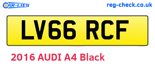 LV66RCF are the vehicle registration plates.