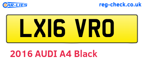 LX16VRO are the vehicle registration plates.