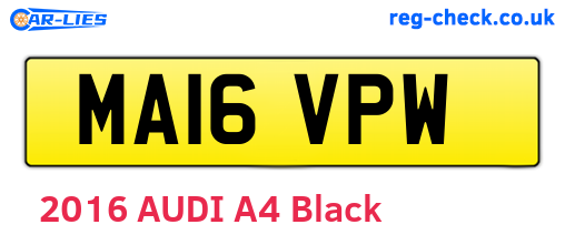 MA16VPW are the vehicle registration plates.