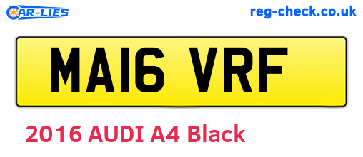 MA16VRF are the vehicle registration plates.