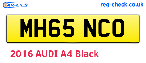 MH65NCO are the vehicle registration plates.