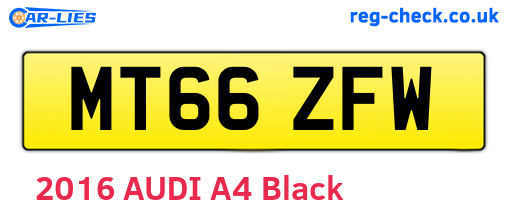 MT66ZFW are the vehicle registration plates.