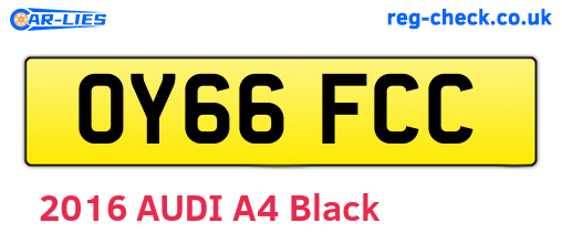 OY66FCC are the vehicle registration plates.