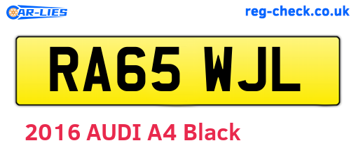 RA65WJL are the vehicle registration plates.