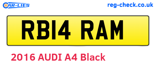 RB14RAM are the vehicle registration plates.