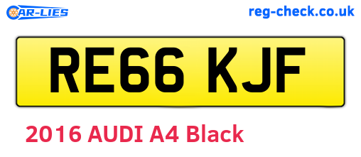 RE66KJF are the vehicle registration plates.