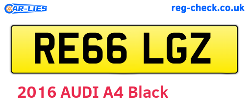 RE66LGZ are the vehicle registration plates.