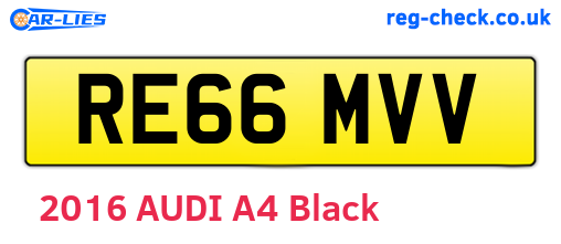 RE66MVV are the vehicle registration plates.
