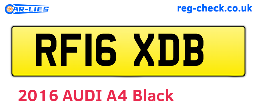 RF16XDB are the vehicle registration plates.