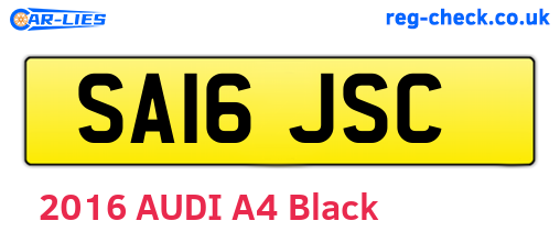 SA16JSC are the vehicle registration plates.