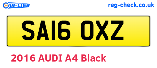 SA16OXZ are the vehicle registration plates.