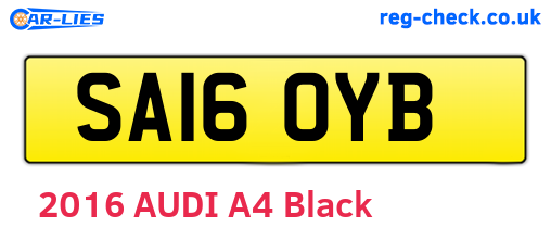 SA16OYB are the vehicle registration plates.