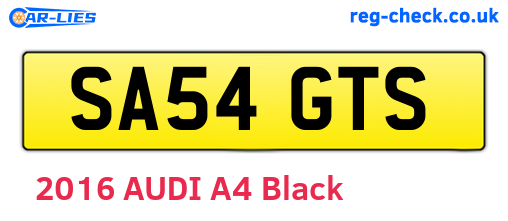 SA54GTS are the vehicle registration plates.