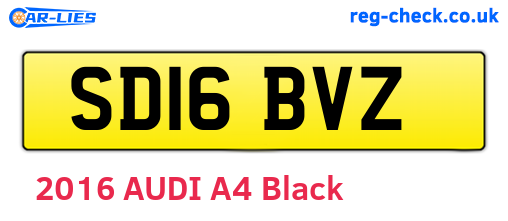 SD16BVZ are the vehicle registration plates.