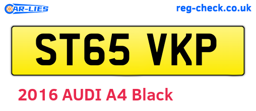 ST65VKP are the vehicle registration plates.
