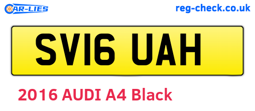 SV16UAH are the vehicle registration plates.