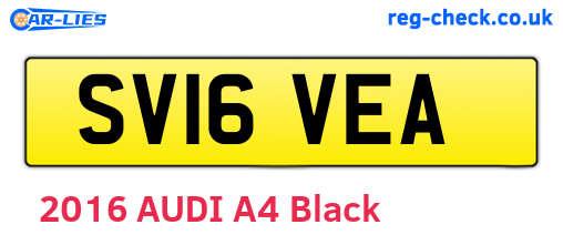 SV16VEA are the vehicle registration plates.