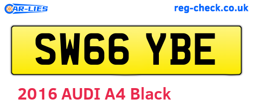 SW66YBE are the vehicle registration plates.