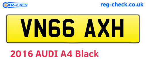 VN66AXH are the vehicle registration plates.