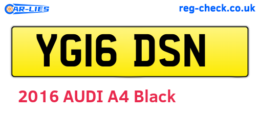 YG16DSN are the vehicle registration plates.