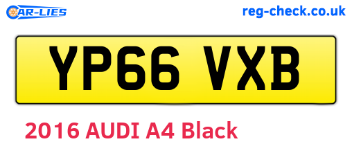 YP66VXB are the vehicle registration plates.