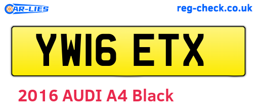 YW16ETX are the vehicle registration plates.