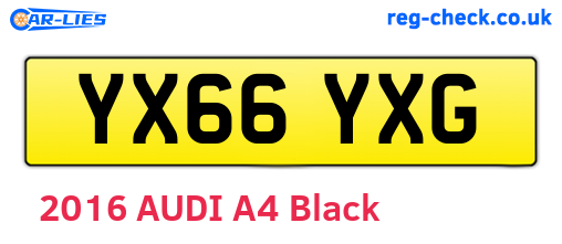 YX66YXG are the vehicle registration plates.