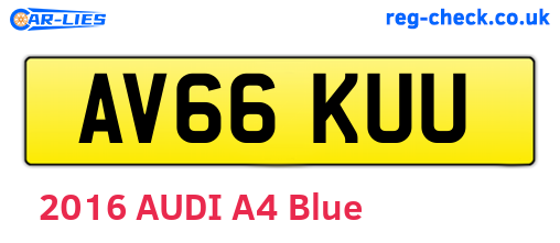 AV66KUU are the vehicle registration plates.