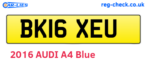 BK16XEU are the vehicle registration plates.