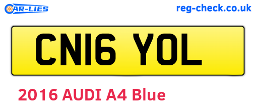 CN16YOL are the vehicle registration plates.
