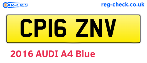 CP16ZNV are the vehicle registration plates.
