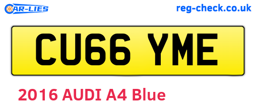 CU66YME are the vehicle registration plates.