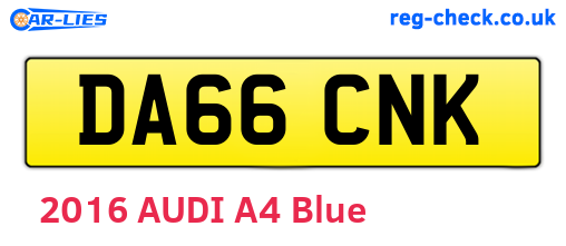 DA66CNK are the vehicle registration plates.
