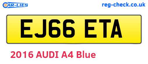 EJ66ETA are the vehicle registration plates.
