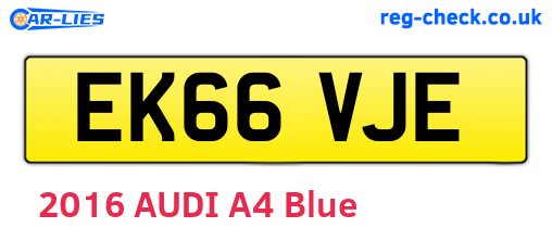 EK66VJE are the vehicle registration plates.