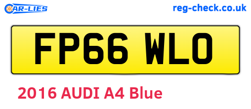 FP66WLO are the vehicle registration plates.