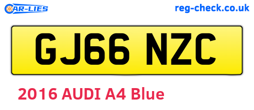 GJ66NZC are the vehicle registration plates.