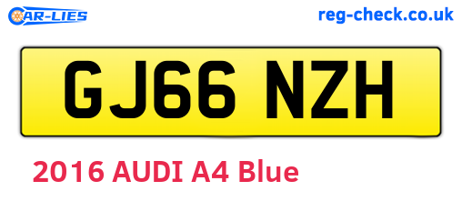 GJ66NZH are the vehicle registration plates.