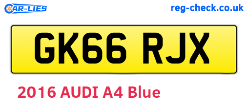 GK66RJX are the vehicle registration plates.