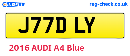 J77DLY are the vehicle registration plates.