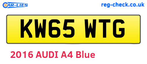 KW65WTG are the vehicle registration plates.