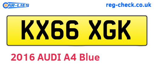 KX66XGK are the vehicle registration plates.