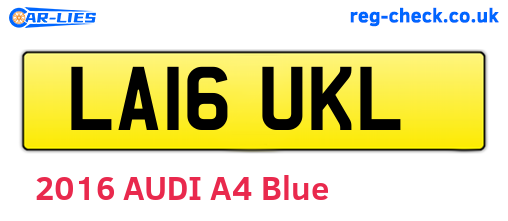 LA16UKL are the vehicle registration plates.