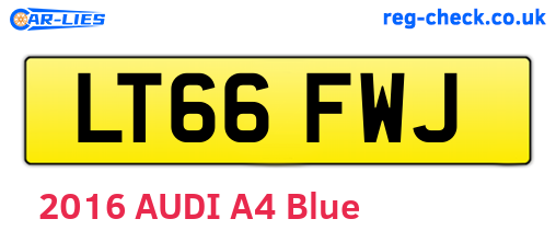LT66FWJ are the vehicle registration plates.