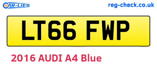 LT66FWP are the vehicle registration plates.